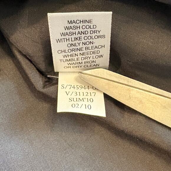 Banana Republic Italian LINEN Grey Gray Chevron Strapless Dress Boning 10 - Picture 9 of 13